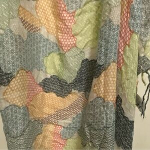 Miley Cyrus Max Azria 33” Square Viscose Scarf Boho Print Festival Fringe Y2K